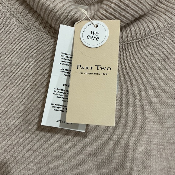 Part Two (Copenhagen) NWT XL Beige Wool Sweater - Picture 2 of 10
